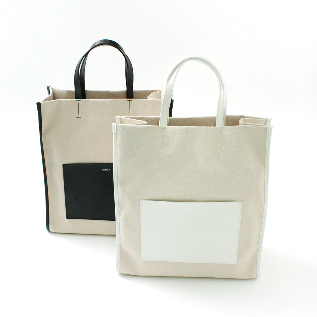 YAHKI（ヤーキ） キャンバス×レザーコンビ トート ラージ / CANVAS レディース バッグ 鞄 カバン 縦型 通勤 オフィス A4収納 ビジネス クリスマス プレゼント ギフト