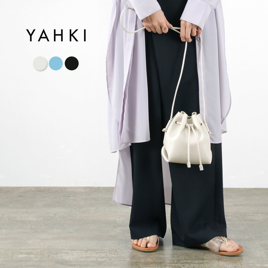 YAHKI(ヤーキ)  巾着ショルダーバック　本革レディース