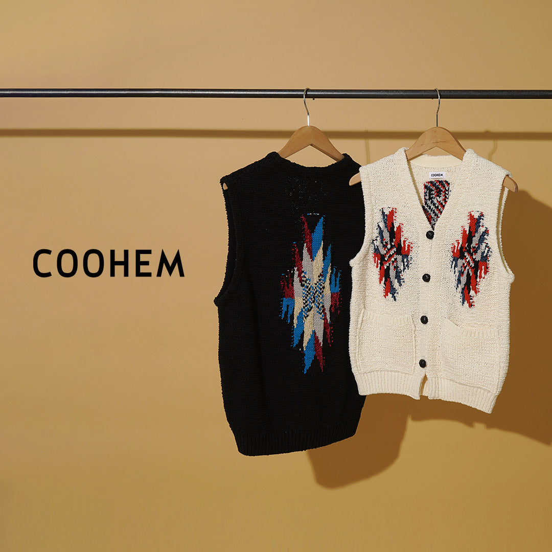 COOHEM CHIMAYO TWEED KNIT VEST チマヨ柄 M COOHEM CHIMAYO TWEED KNIT VEST チマヨ柄 M COOHEM CHIMAYO TWEED