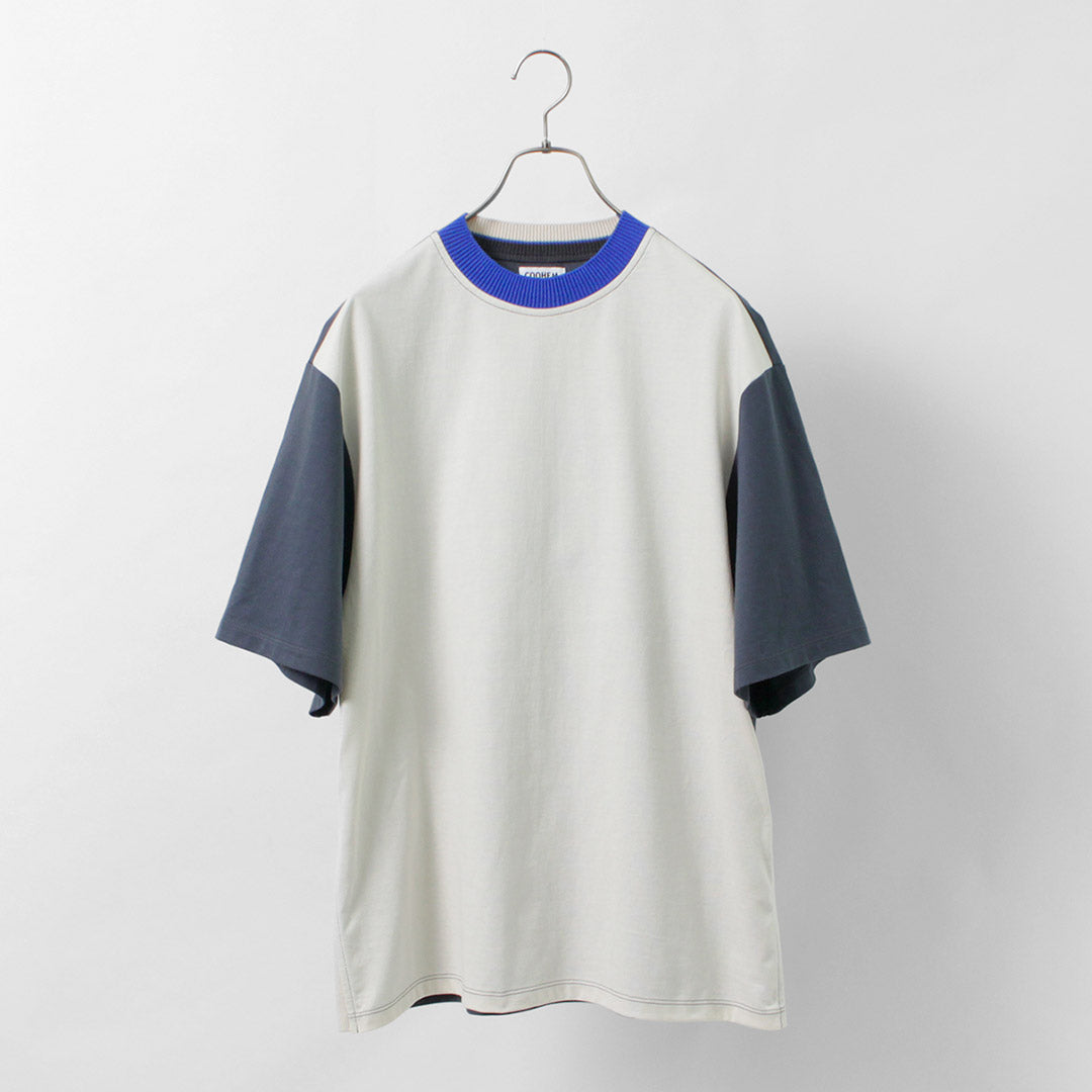 COOHEM（コーヘン） メンズ ニットサイドライン Tシャツ / 半袖 バイカラー 日本製 KNIT SIDELINE T-SHIRT