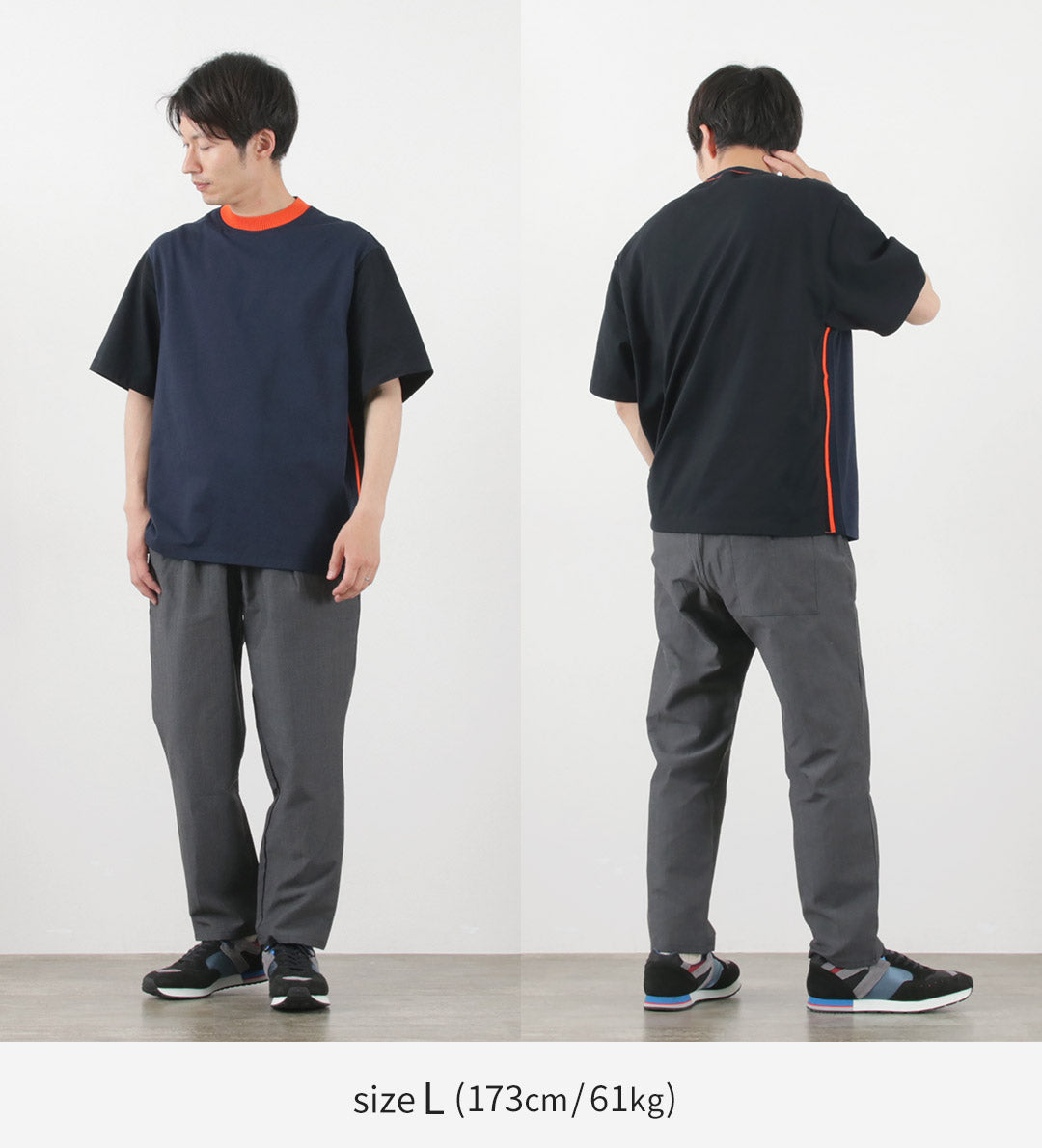 COOHEM（コーヘン） メンズ ニットサイドライン Tシャツ / 半袖 バイカラー 日本製 KNIT SIDELINE T-SHIRT