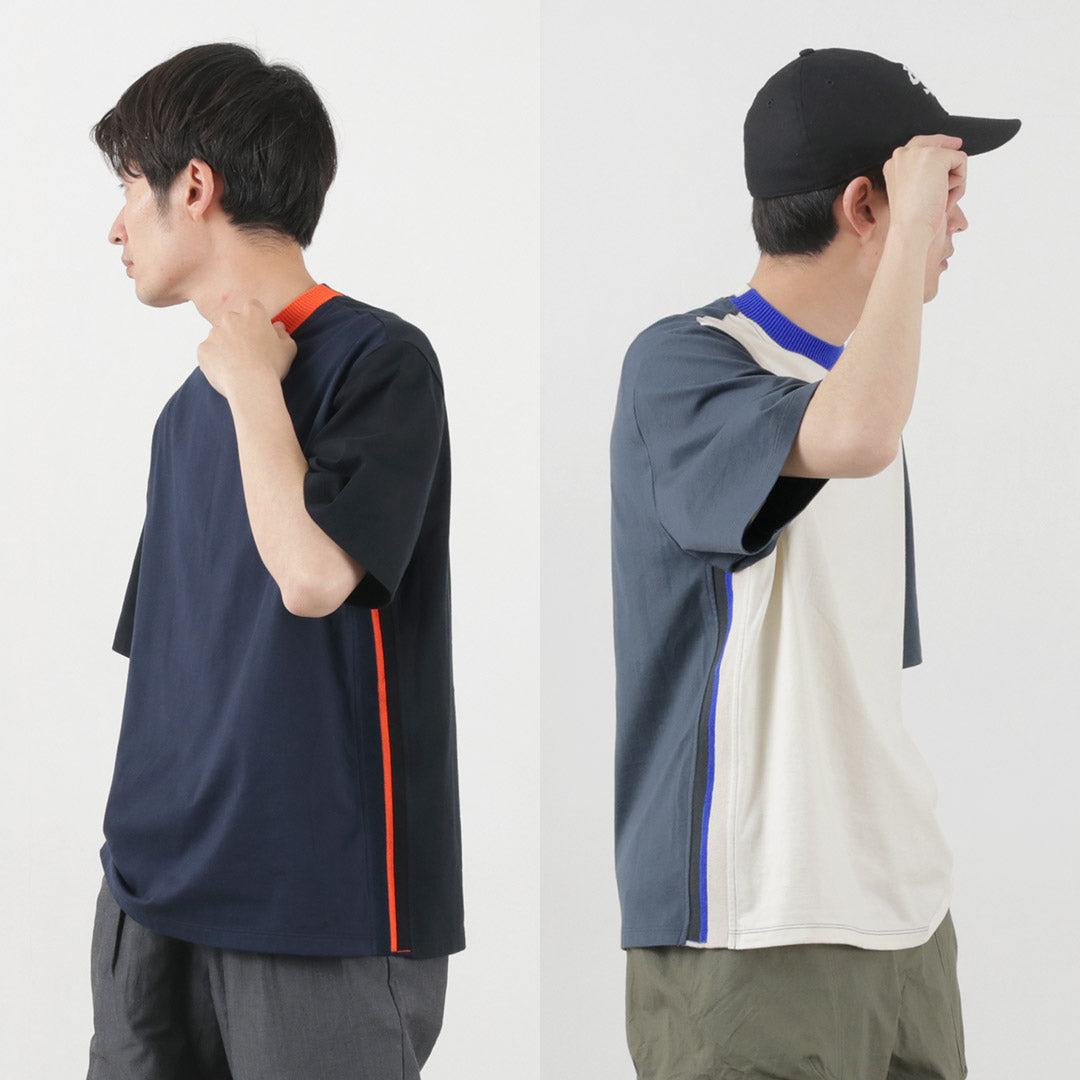 COOHEM（コーヘン） メンズ ニットサイドライン Tシャツ / 半袖 バイカラー 日本製 KNIT SIDELINE T-SHIRT