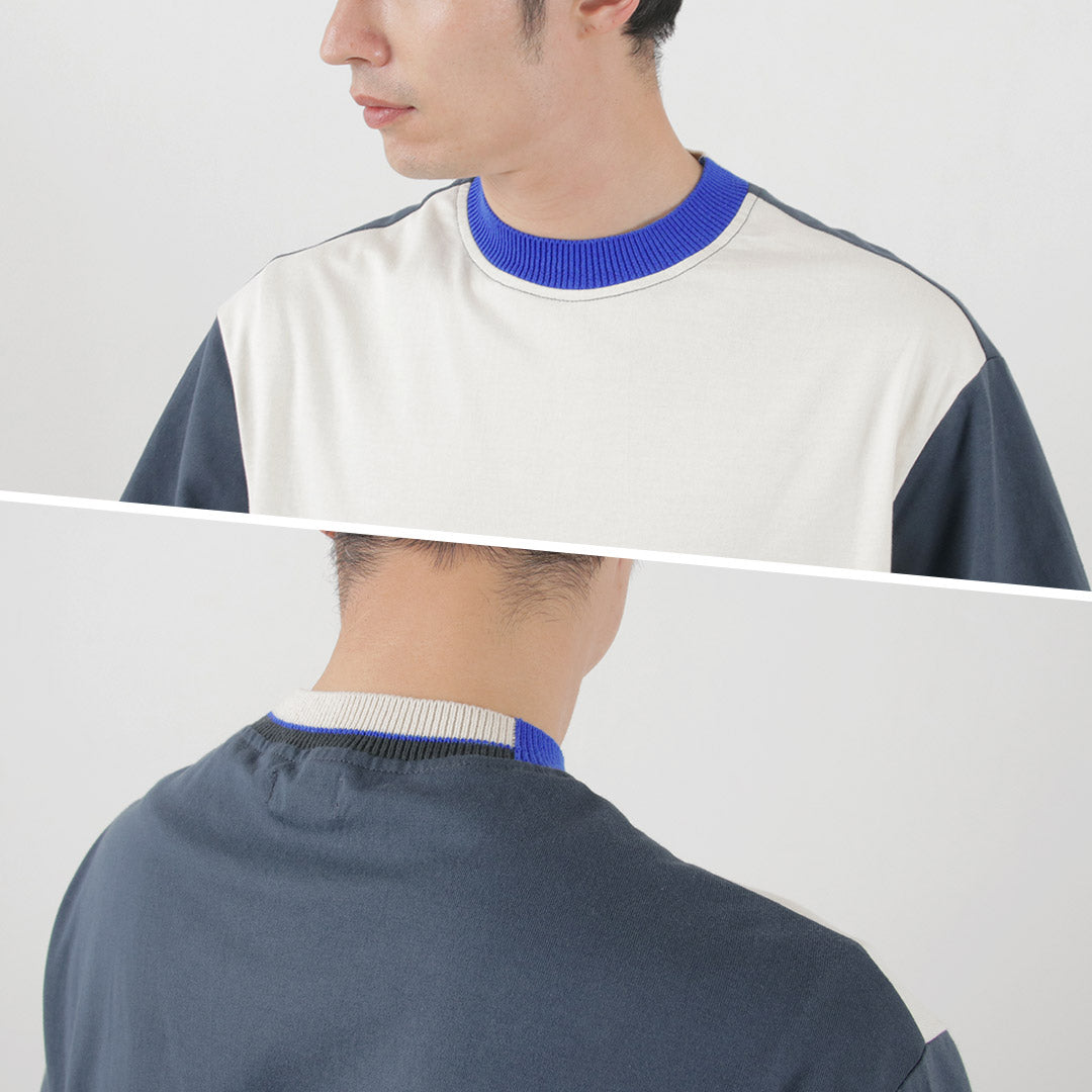 COOHEM（コーヘン） メンズ ニットサイドライン Tシャツ / 半袖 バイカラー 日本製 KNIT SIDELINE T-SHIRT