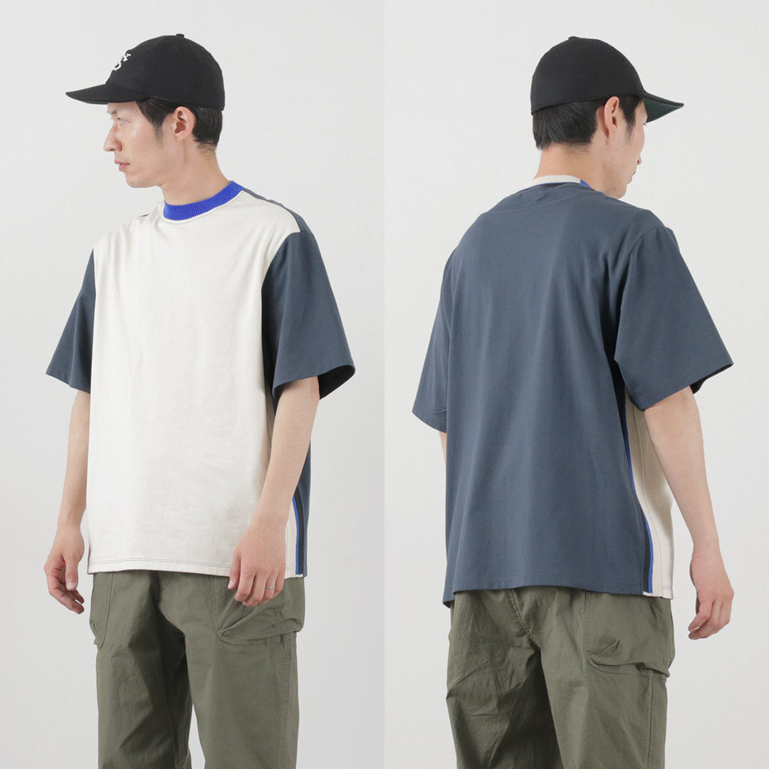 COOHEM（コーヘン） メンズ ニットサイドライン Tシャツ / 半袖 バイカラー 日本製 KNIT SIDELINE T-SHIRT