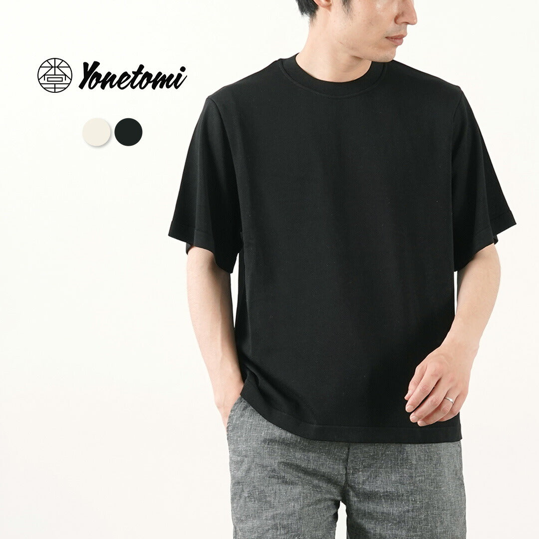 YONETOMI NEW BASIC（ヨネトミニューベーシック） シルクニット Tシャツ / メンズ レディース 半袖 ロンT プルオーバー クルーネック 日本製 SILK KNIT TEE