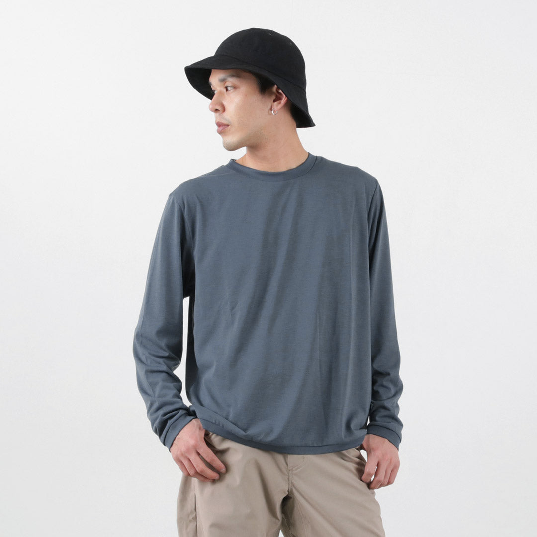 MOUNTAIN EQUIPMENT（マウンテンイクィップメント） ロングスリーブ リブ Tシャツ / メンズ トップス カットソー ロンT 長袖  無地 LONG SLEEVED RIB TEE