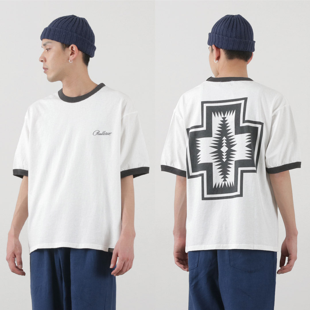 PENDLETON（ペンドルトン） S/S リンガーTシャツ ハーディング / 半袖 メンズ レディース ロゴ プリント 綿 コットン S/S Ringer TEE Harding