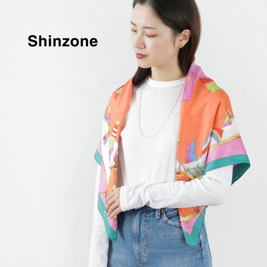 SHINZONE（シンゾーン） マリンフラッグ スカーフ ストール レディース シルク 大判 正方形 ギフト プレゼント 日本製 23S –  ROCOCO ONLINE STORE