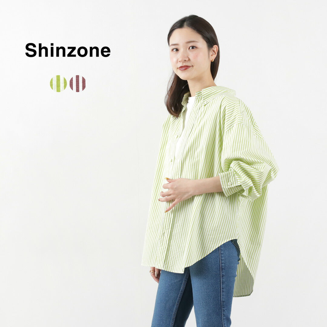 SHINZONE（シンゾーン） ダディシャツ ストライプ / レディース 長袖 柄 綿 コットン 23SMSBL05 DADDY SHIRTS(STRIPE)
