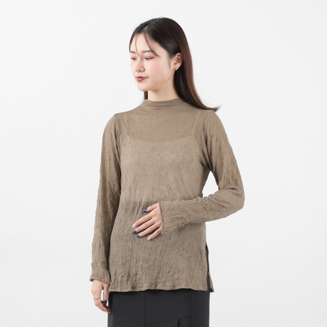 MIDIUMISOLID（ミディウミソリッド） シースルー ハイネック インナー /  レディース トップス 長袖 シア? see-through h/neck inner クリスマス プレゼント ギフト