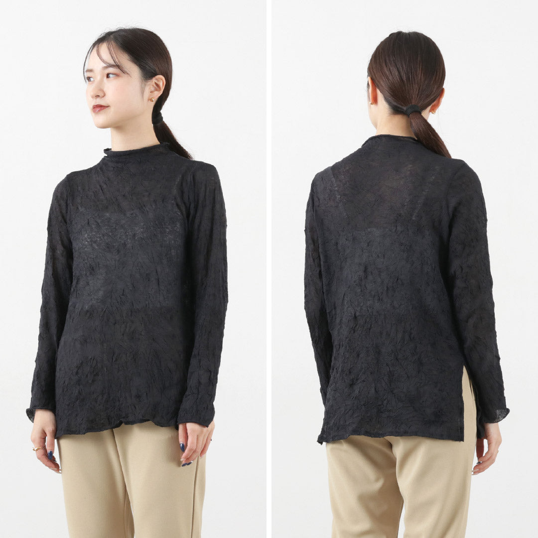 MIDIUMISOLID（ミディウミソリッド） シースルー ハイネック インナー /  レディース トップス 長袖 シア? see-through h/neck inner クリスマス プレゼント ギフト