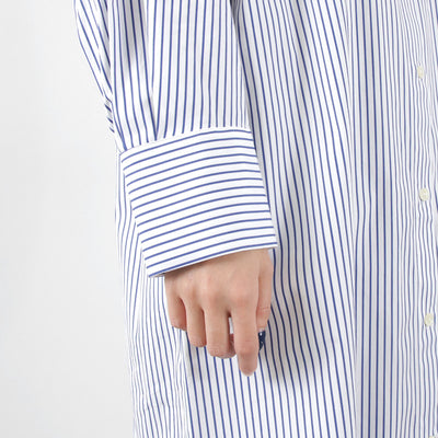 【50％OFF】MIDIUMISOLID（ミディウミソリッド） ロング シャツワンピース ストライプ / レディース 長袖 春夏 羽織 日本製 long shirt OP (stripe)【セール】