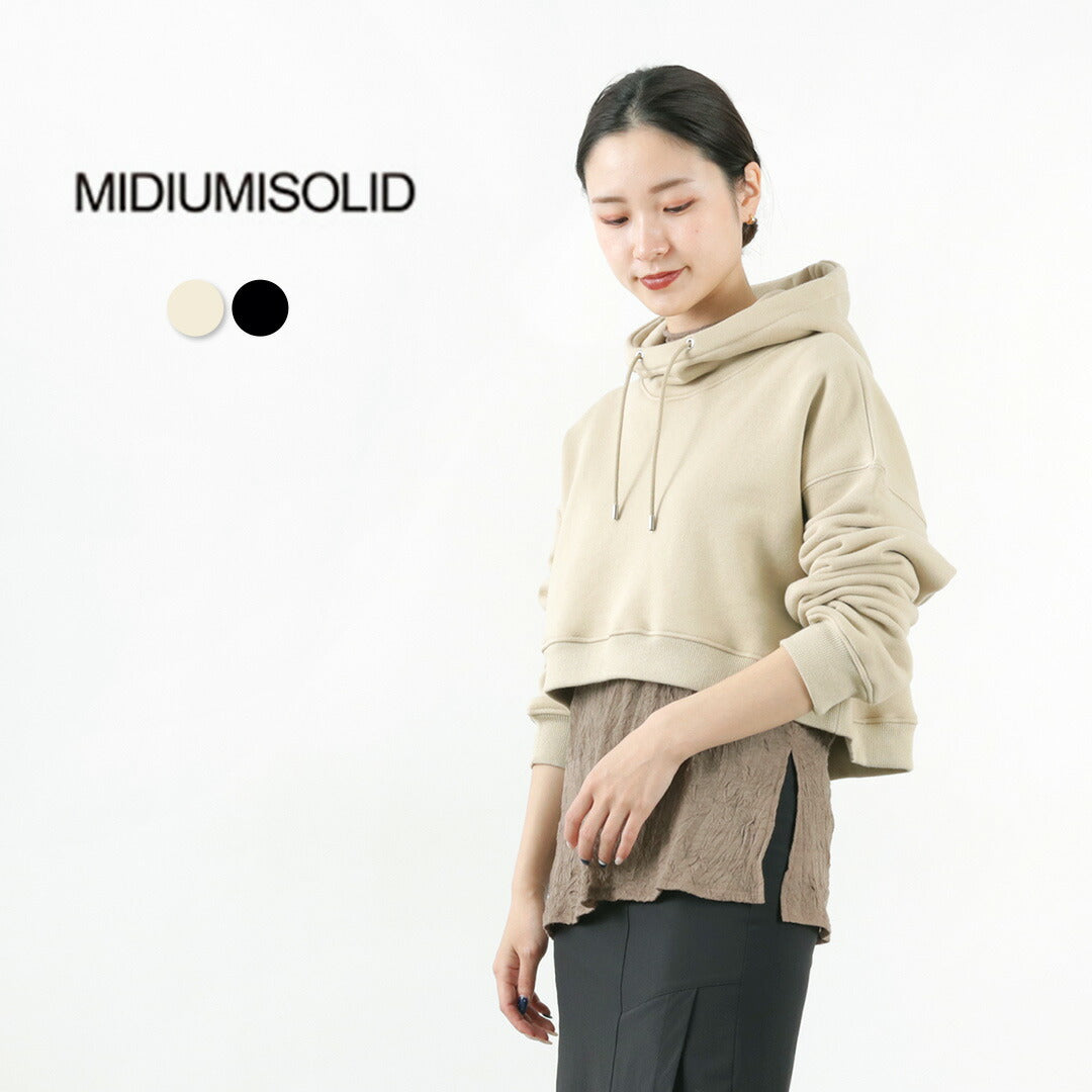 【30％OFF】MIDIUMISOLID（ミディウミソリッド） フーデッド ショート プルオーバー