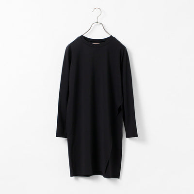 【まとめ買いで最大30％OFFクーポン】【50％OFF】MIDIUMISOLID（ミディウミソリッド） アシンメトリー サイドスリット チュニック / レディース カットソー 長袖 Tシャツ クルーネック 無地 日本製 asymmetry side slit tunic【セール】 クリスマス プレゼント ギフト