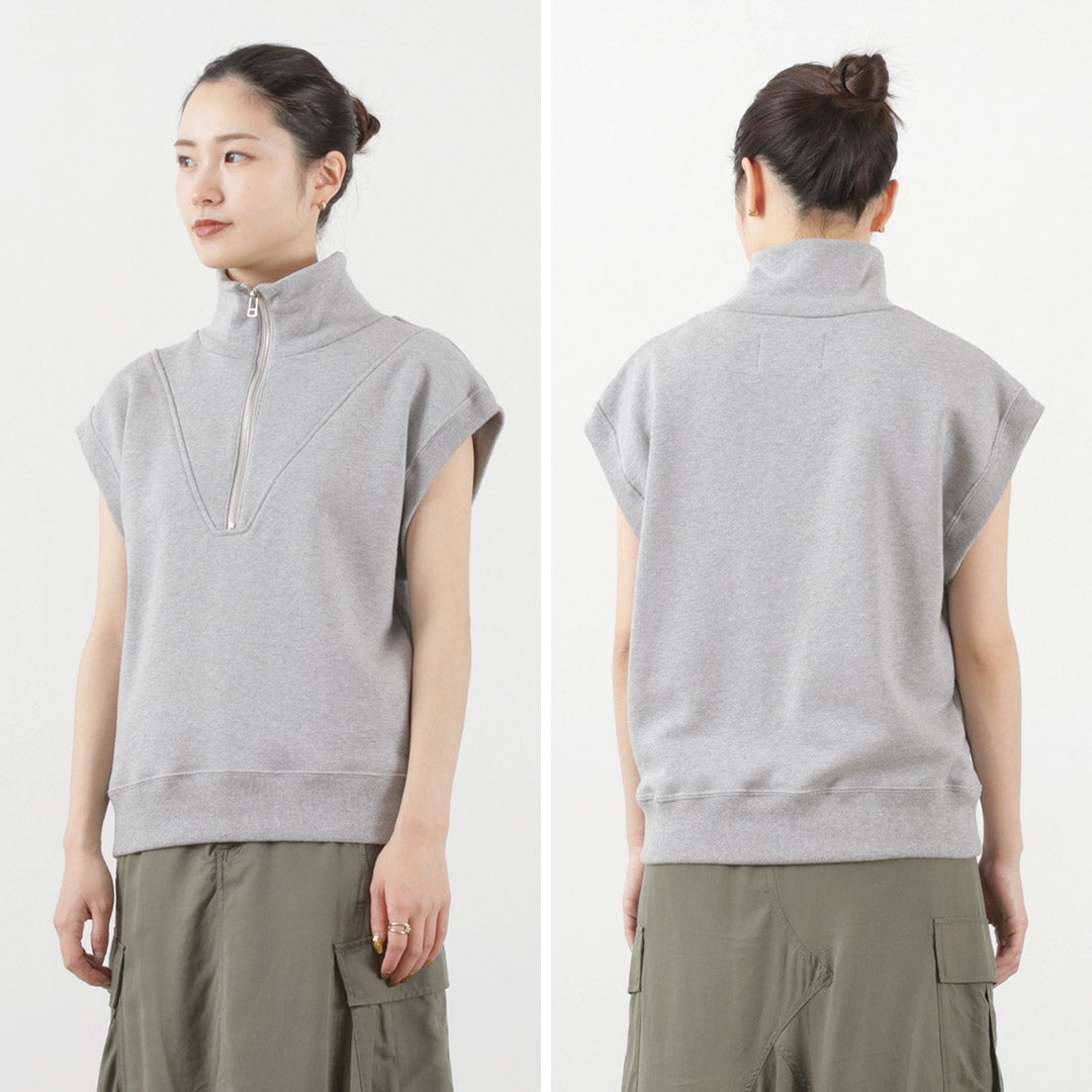 THE FLATS（ザ フラッツ） ハイネック ジップベスト / レディース トップス スウェット ノースリーブ HIGH NECK ZIP VEST