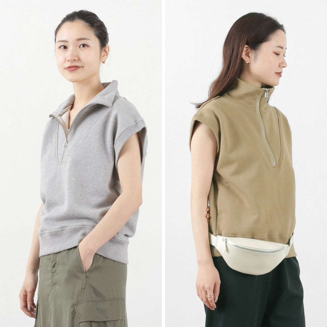 THE FLATS（ザ フラッツ） ハイネック ジップベスト / レディース トップス スウェット ノースリーブ HIGH NECK ZIP VEST