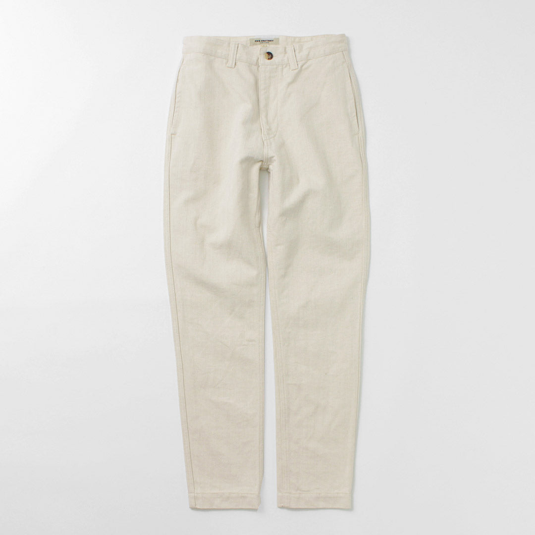 FOB FACTORY（FOBファクトリー） F0516 コットンヘンプ ヘリンボーン トラウザー / メンズ テーパード ワークパンツ 日本製 C/H HERRINGBONE TROUSERS