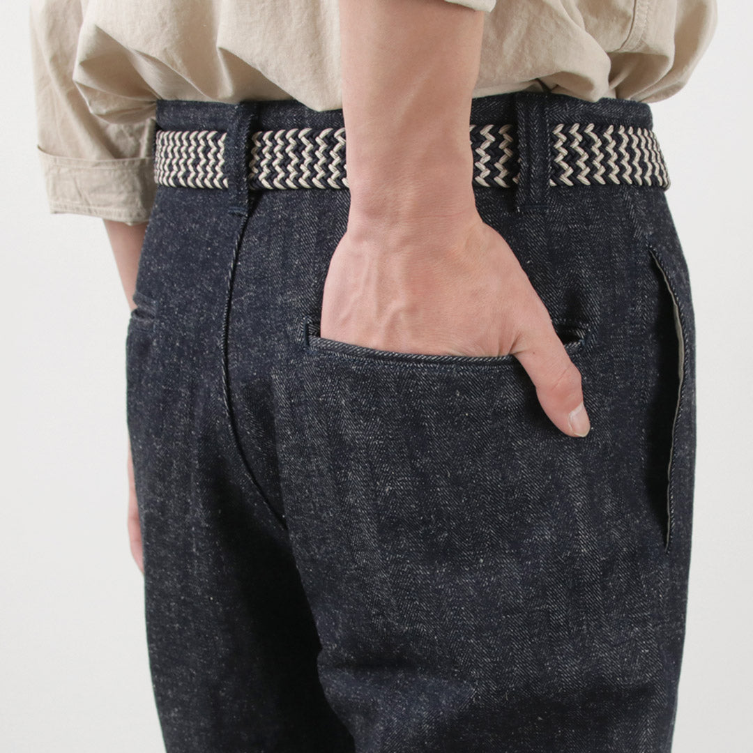 FOB FACTORY（FOBファクトリー） F0516 コットンヘンプ ヘリンボーン トラウザー / メンズ テーパード ワークパンツ 日本製 C/H HERRINGBONE TROUSERS