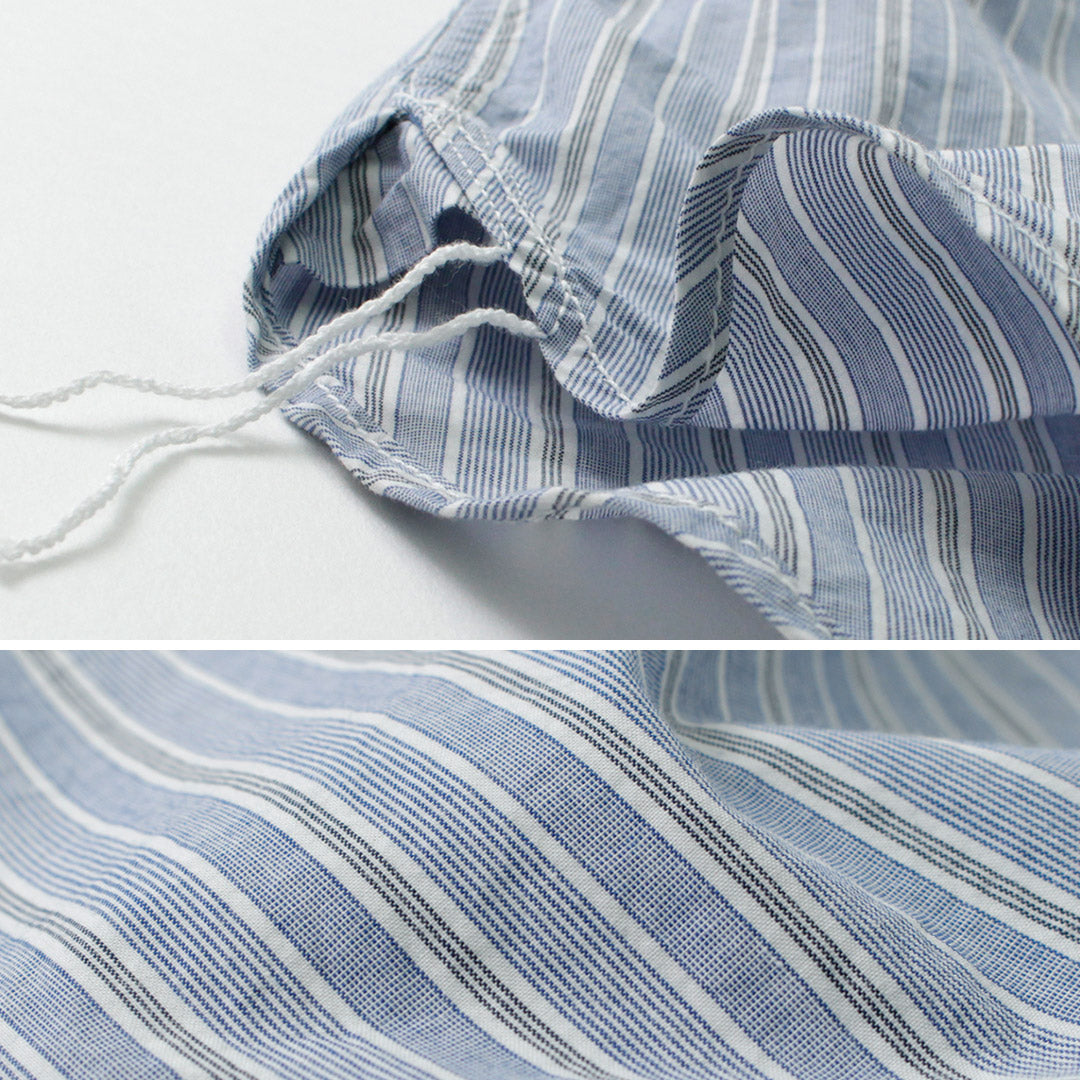 FOB FACTORY（FOBファクトリー） F3488 ストライプ バンドカラーシャツ / メンズ 長袖 タイプライター STRIPE BAND COLLAR SHIRT