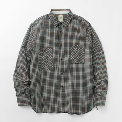 FOB FACTORY（FOBファクトリー） F3489 グラフチェック ワークシャツ メンズ ダンプ生地 綿麻 チェック柄 長袖 ヴィンテージ アメカジ 日本製 GRAPH CHECK WORK SHIRT クリスマス プレゼント ギフト
