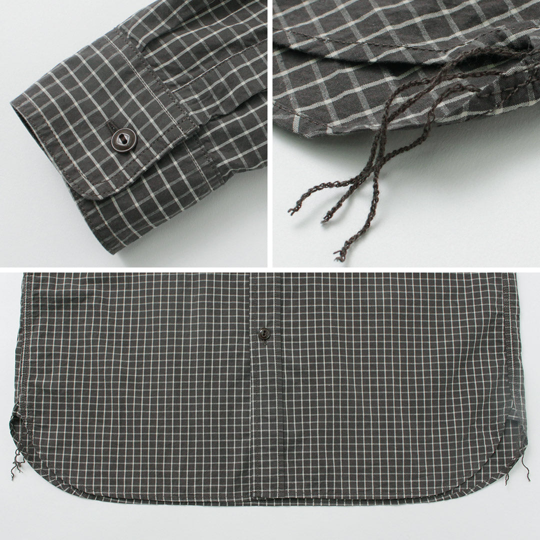 FOB FACTORY（FOBファクトリー） F3489 グラフチェック ワークシャツ メンズ ダンプ生地 綿麻 チェック柄 長袖 ヴィンテージ アメカジ 日本製 GRAPH CHECK WORK SHIRT クリスマス プレゼント ギフト