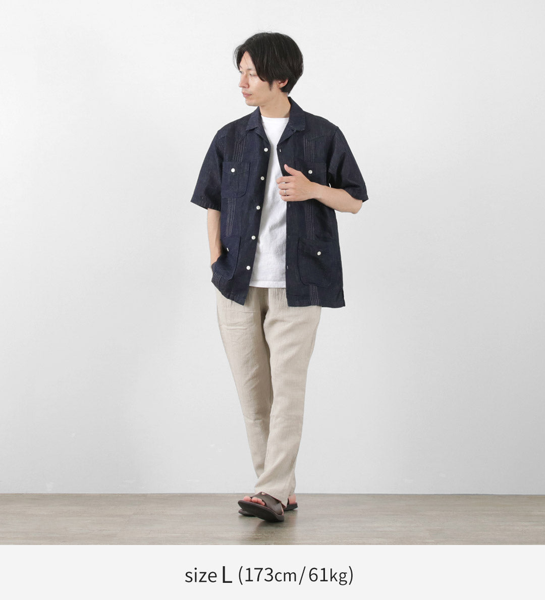 【20％OFF】FOB FACTORY（FOBファクトリー） F3491 キューバシャツ / 半袖 メンズ デニムシャツ 麻 日本製 CUBA SHIRT【セール】