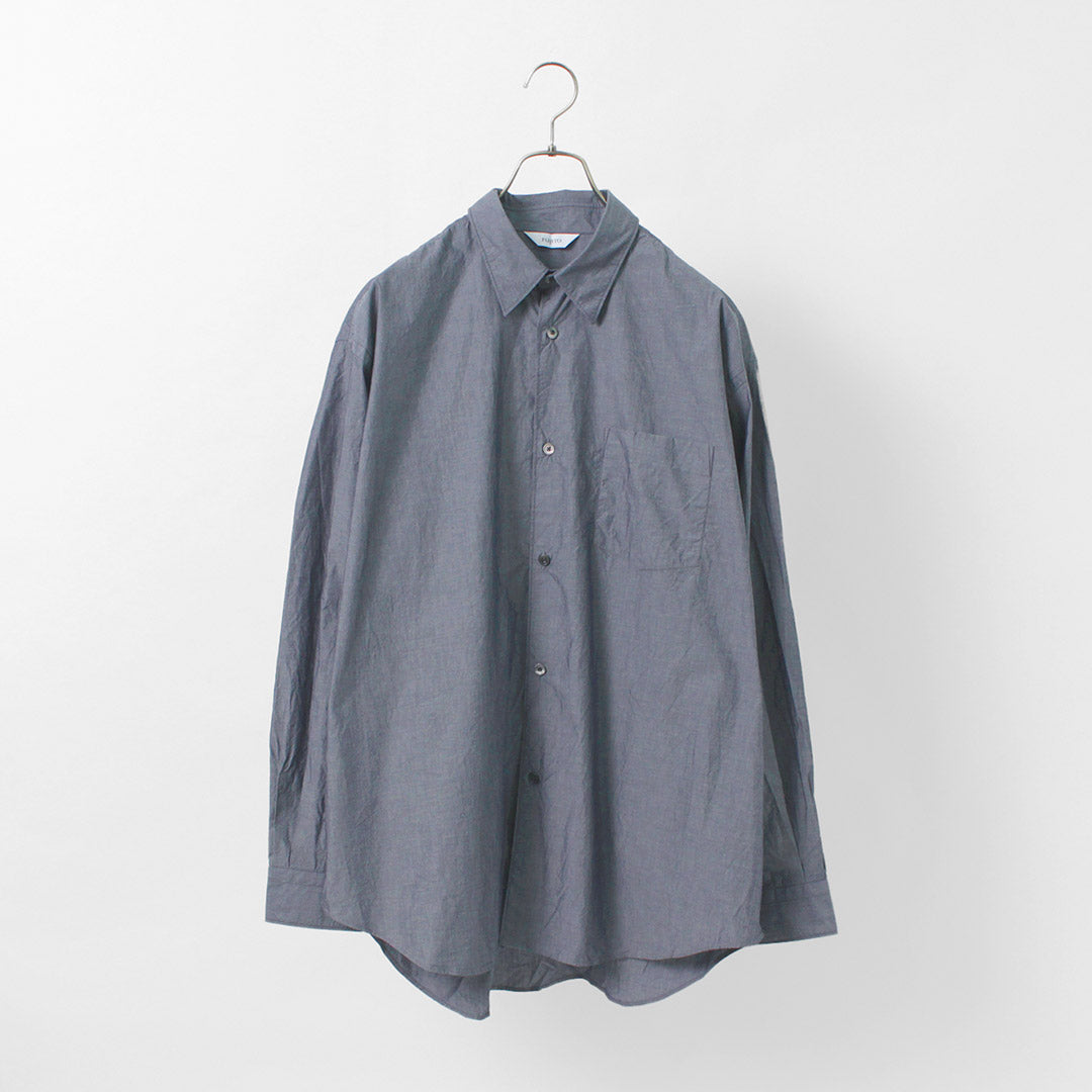 FUJITO（フジト） ビッグシルエット シャツ メンズ オーガニックコットン ワッシャー加工 レギュラーカラー オーバーシルエット 無地 日本製 B/S Shirt