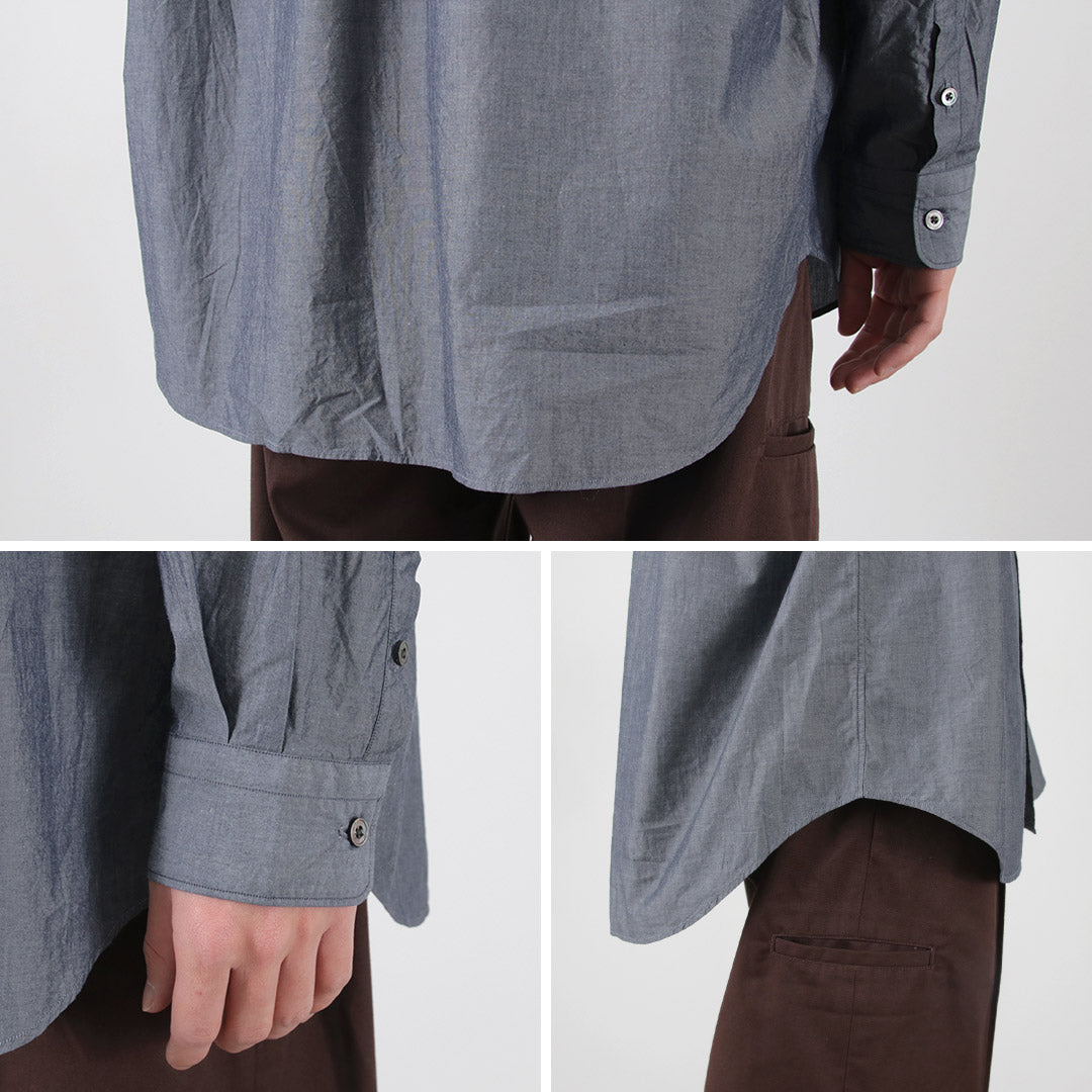 FUJITO（フジト） ビッグシルエット シャツ メンズ オーガニックコットン ワッシャー加工 レギュラーカラー オーバーシルエット 無地 日本製 B/S Shirt