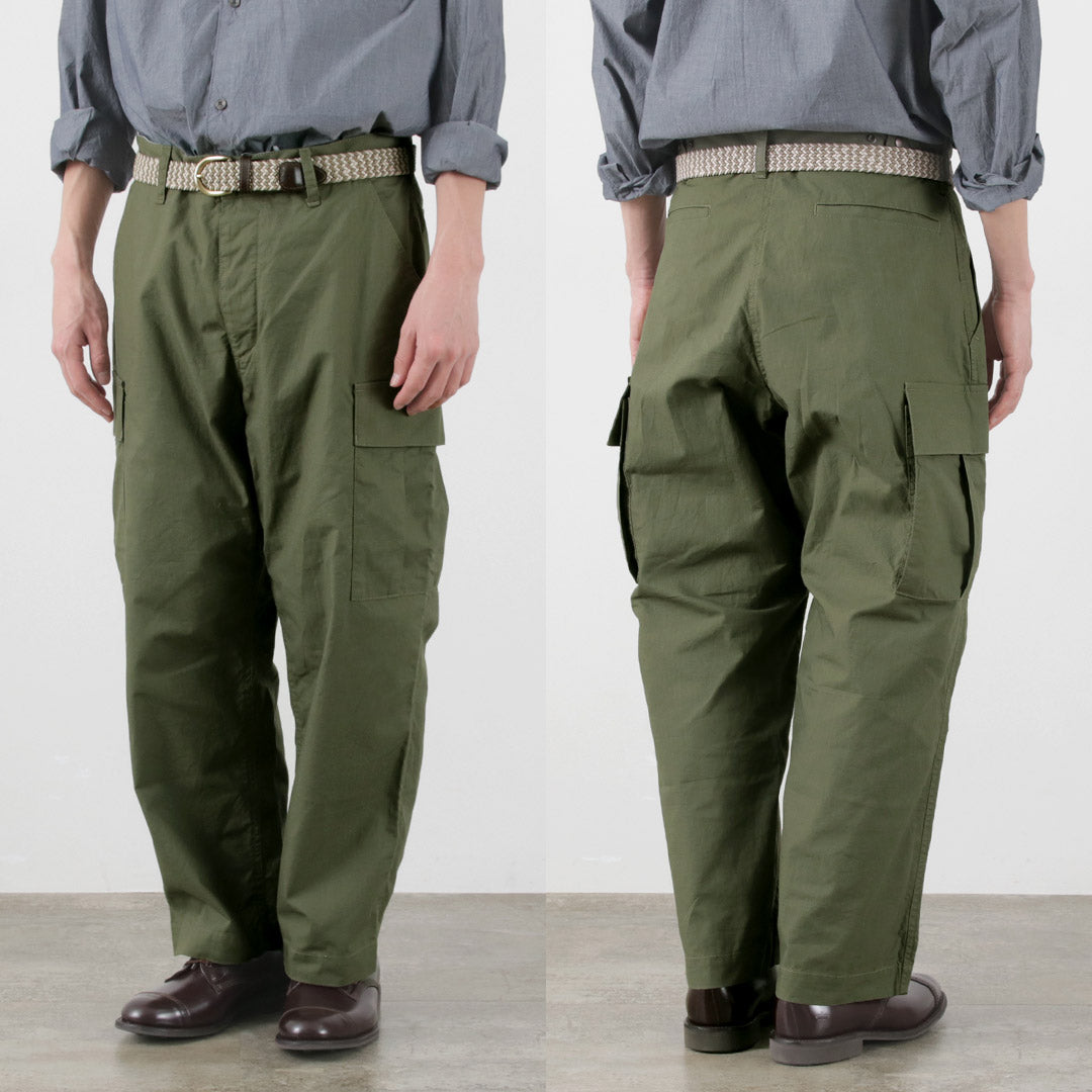 FUJITO（フジト） カーゴパンツ / メンズ 綿 コットン リップストップ ミリタリー ワイド Cargo Pants