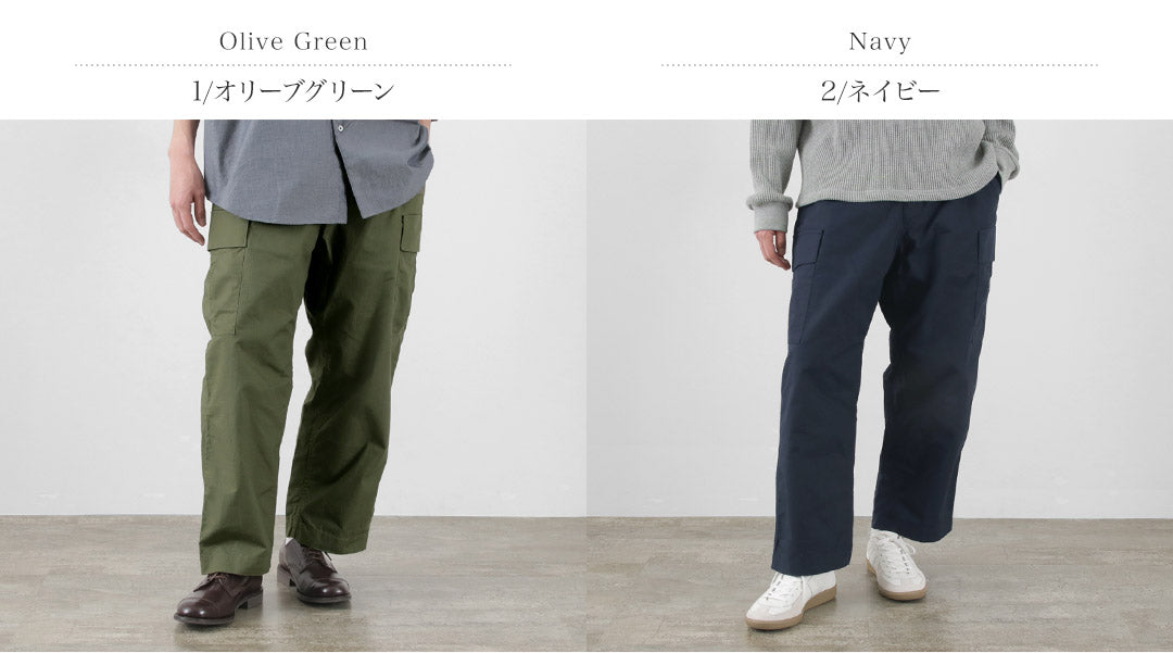 FUJITO（フジト） カーゴパンツ / メンズ 綿 コットン リップストップ ミリタリー ワイド Cargo Pants