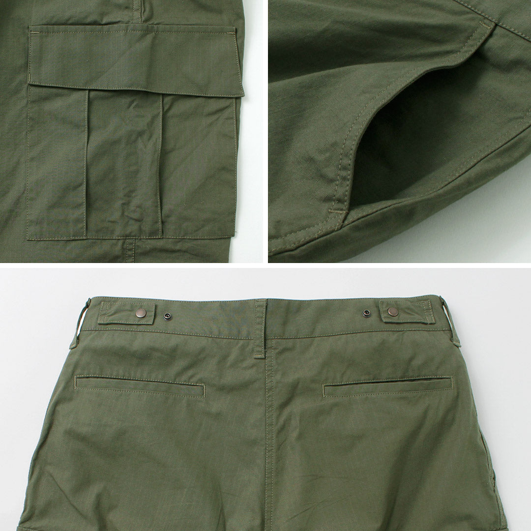 FUJITO（フジト） カーゴパンツ / メンズ 綿 コットン リップストップ ミリタリー ワイド Cargo Pants