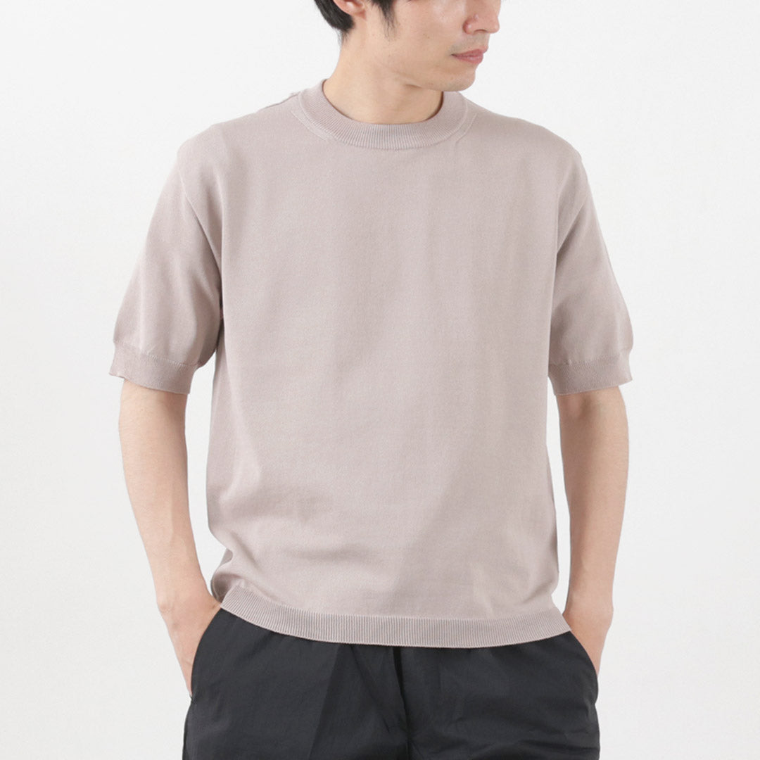 【20％OFF】SOGLIA（ソリア） コットン フィット シームレス ニットTシャツ