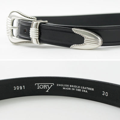 TORY LEATHER（トリーレザー） 3ピース シルバーバックルベルト / メンズ 本革 細め カジュアル 3-Piece Silver Buckle Belts