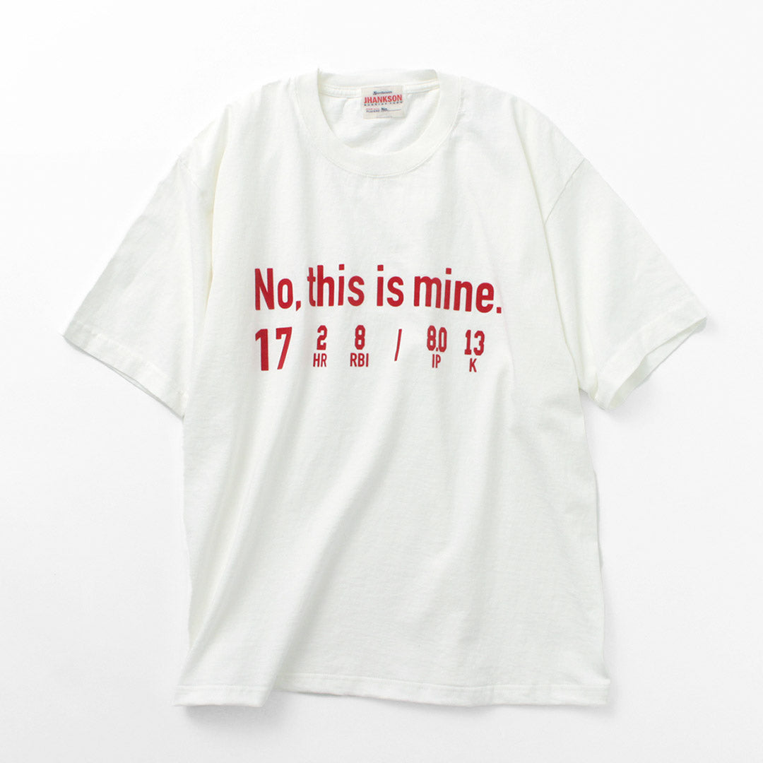 【30％OFF】JHANKSON（ジャンクソン） No,This is Mine. ショートスリーブ Tシャツ