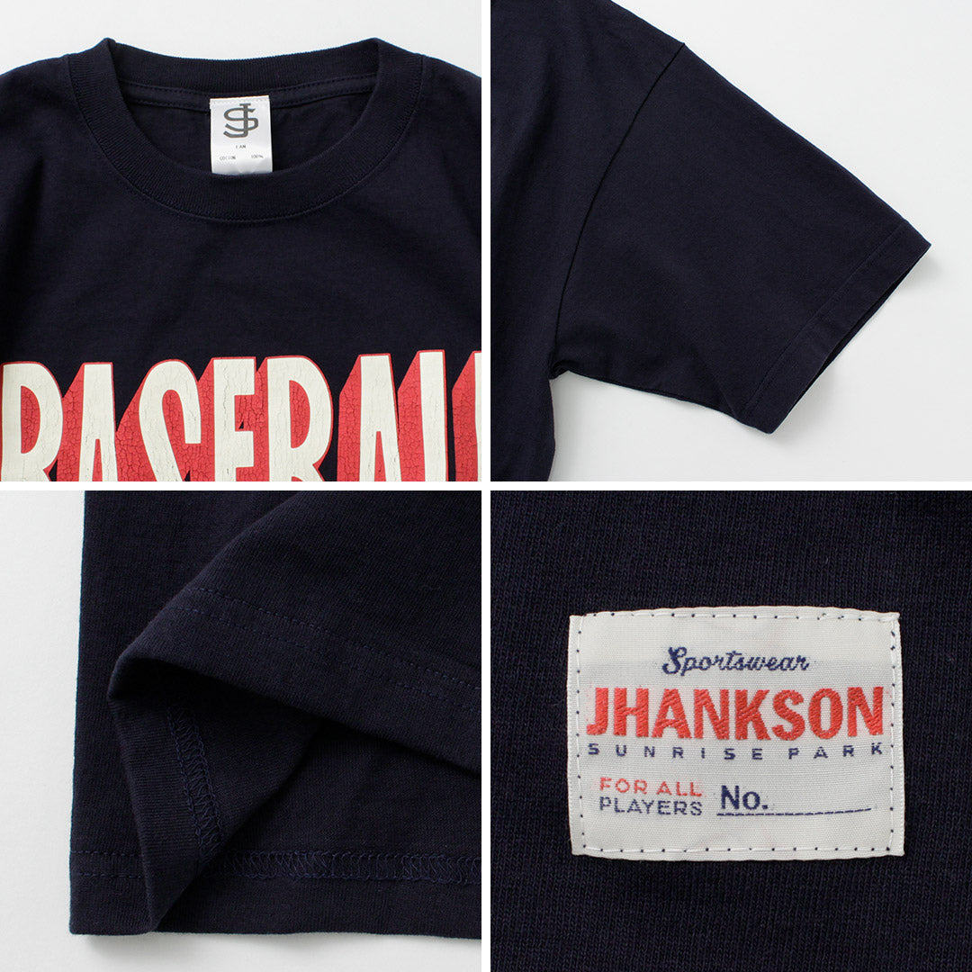 【30％OFF】JHANKSON（ジャンクソン） BASE BALL ショートスリーブ Tシャツ