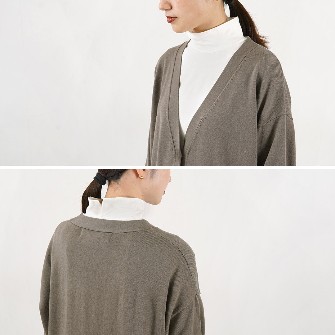 【まとめ買いで最大30％OFFクーポン】【50％OFF】MIDIUMI（ミディウミ） Ｖネック ワイドカーディガン レディース トップス 長袖 ウール 薄手 羽織り ニット ゆったり【セール】 クリスマス プレゼント ギフト