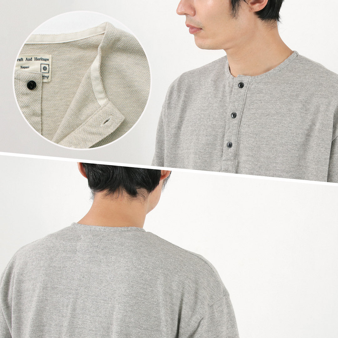 【20％OFF】KEPANI（ケパニ） カノコ ヘンリーネックTシャツ