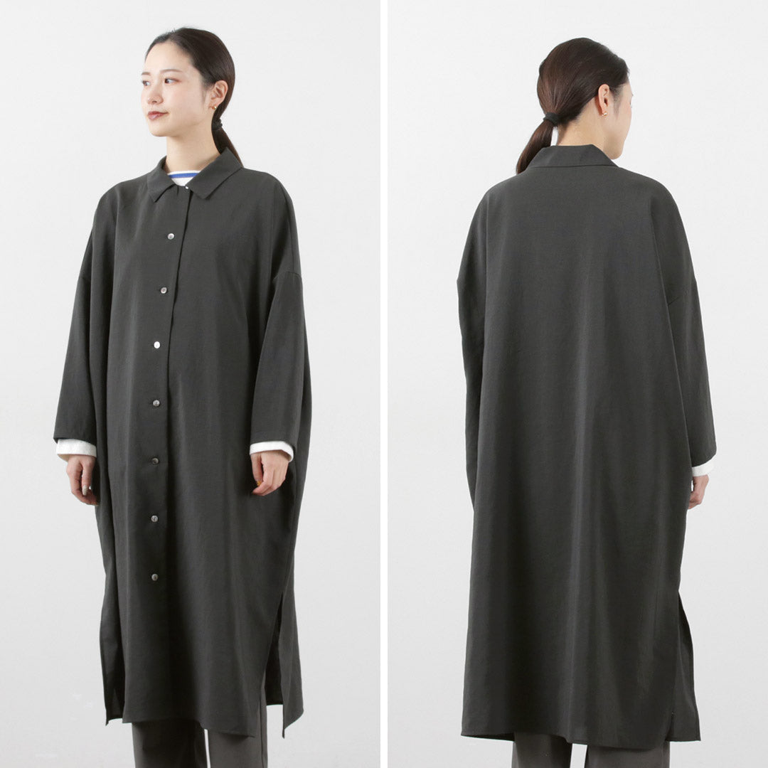 30％OFF】mizuiro ind（ミズイロインド） ワイド シャツカラー コート