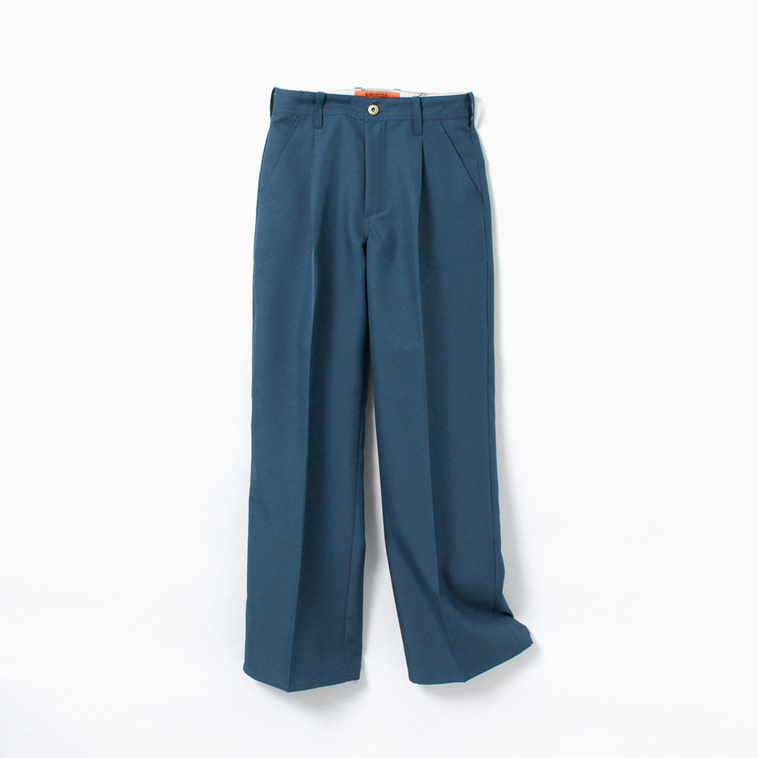 UNIVERSAL OVERALL（ユニバーサルオーバーオール） ドライツイル ワイドパンツ / レディース ロング タック 無地 ポリエステル DRY TWILL WIDE PANTS