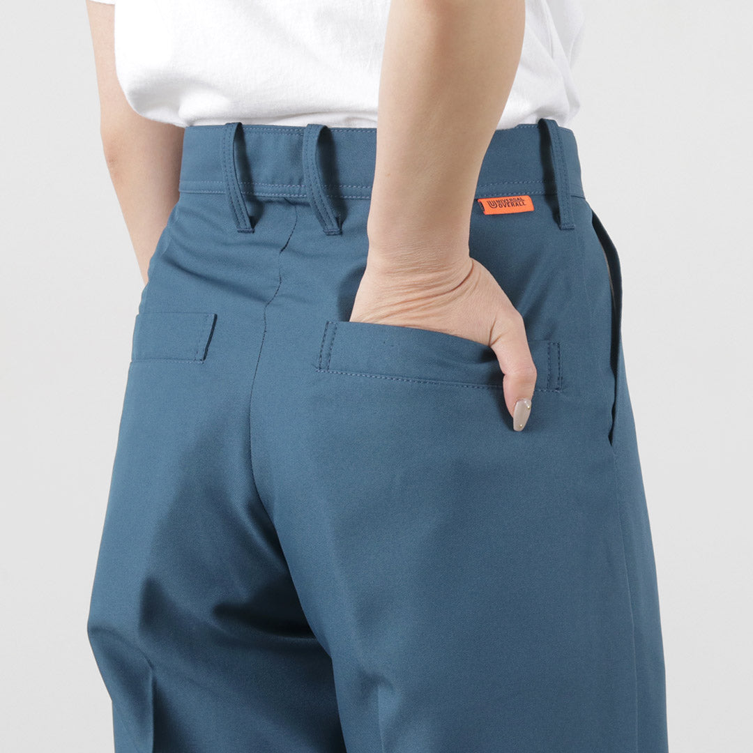 UNIVERSAL OVERALL（ユニバーサルオーバーオール） ドライツイル ワイドパンツ / レディース ロング タック 無地 ポリエステル DRY TWILL WIDE PANTS