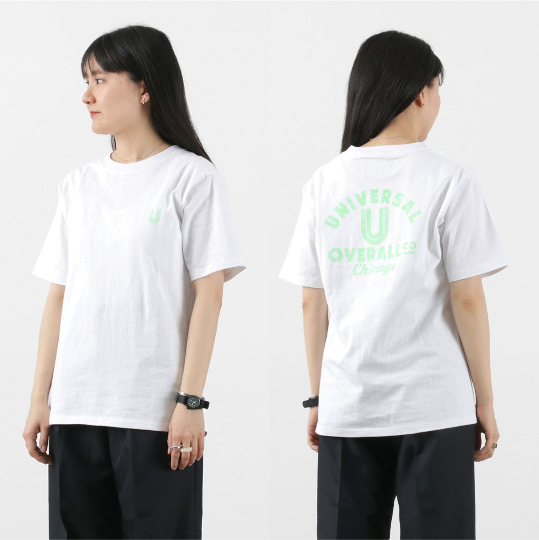 UNIVERSAL OVERALL（ユニバーサルオーバーオール） USコットン バックプリントTEE / レディース トップス Tシャツ 半袖 ロゴ US COTTON BACK PRINT TEE