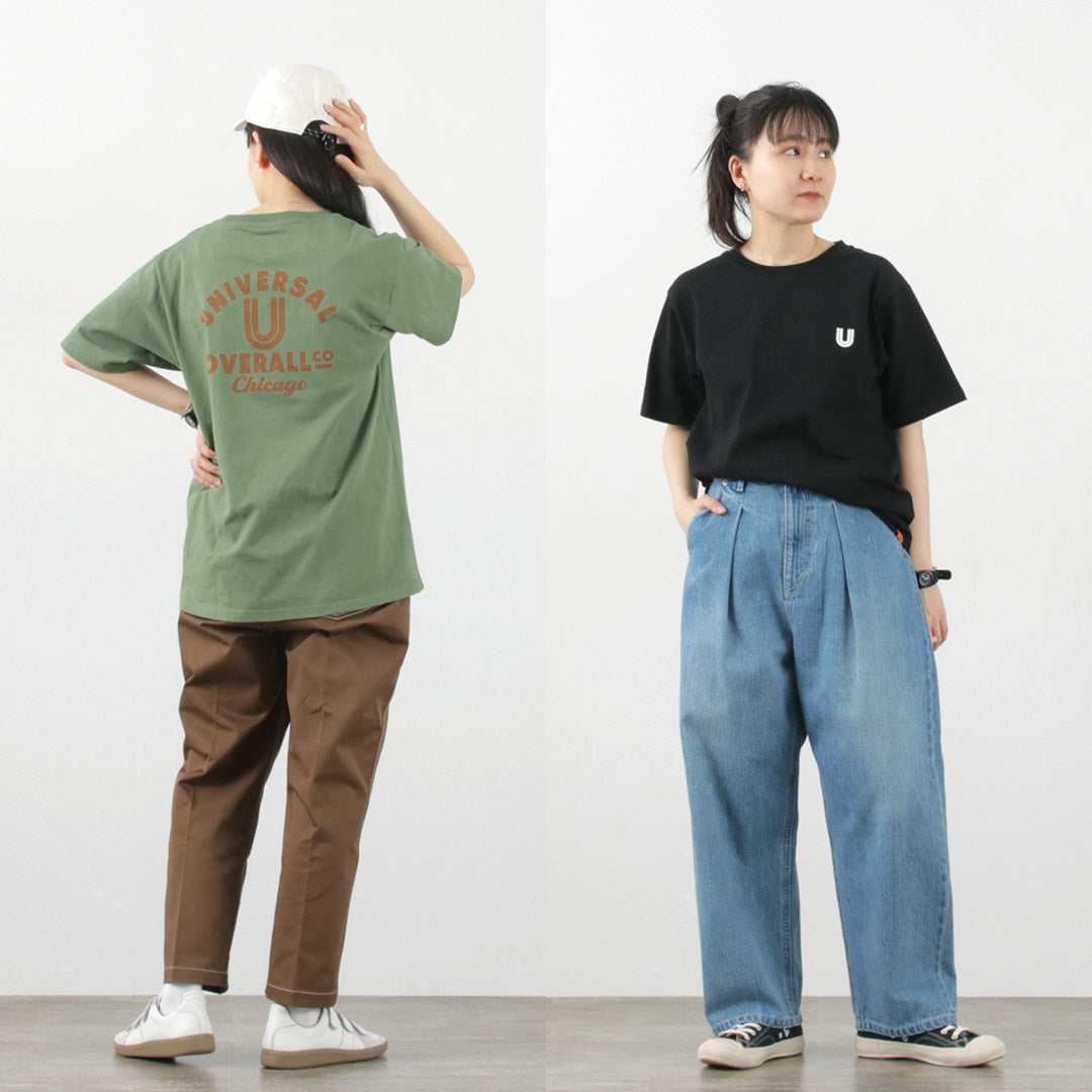 UNIVERSAL OVERALL（ユニバーサルオーバーオール） USコットン バックプリントTEE / レディース トップス Tシャツ 半袖 ロゴ US COTTON BACK PRINT TEE