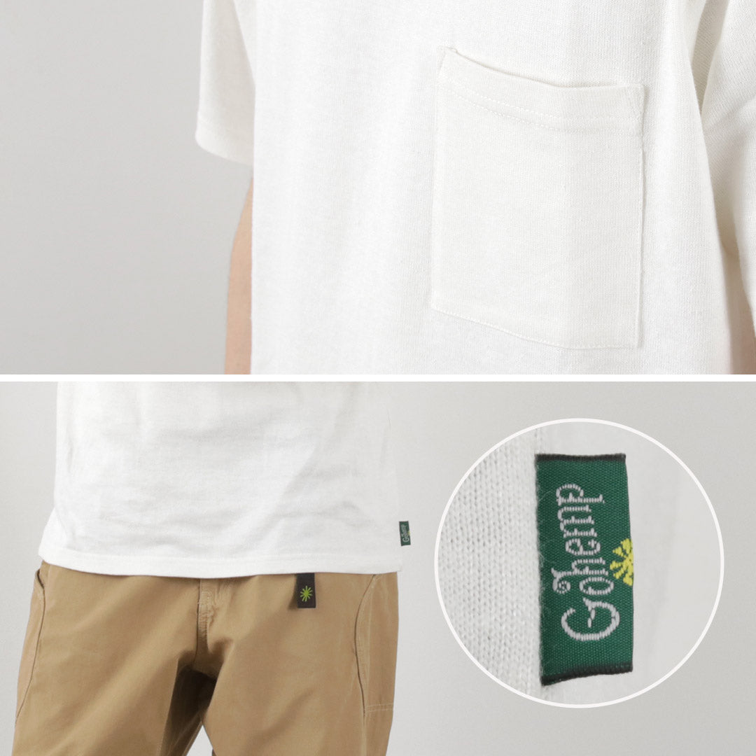 GOHEMP（ゴーヘンプ） 10oz ベーシックフィット ポケットTシャツ / メンズ 半袖 無地 ヘンプコットン 吸湿 速乾 BASIC FITS PK TEE 10oz JERSEY