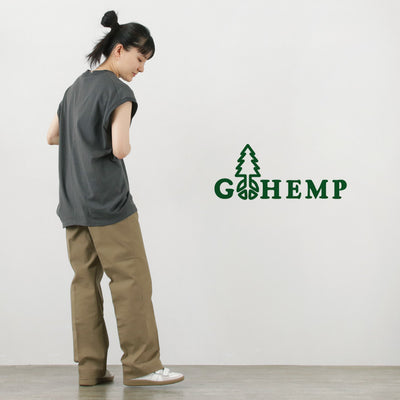 GOHEMP（ゴーヘンプ） 10oz ワイド スリーブレスTシャツ / ノースリーブ レディース 綿 コットン 無地 WIDE SLEEVE-LES TEE