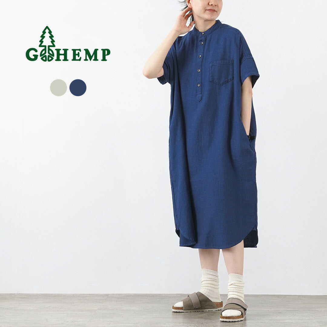 GO HEMP  ワンピース　藍色