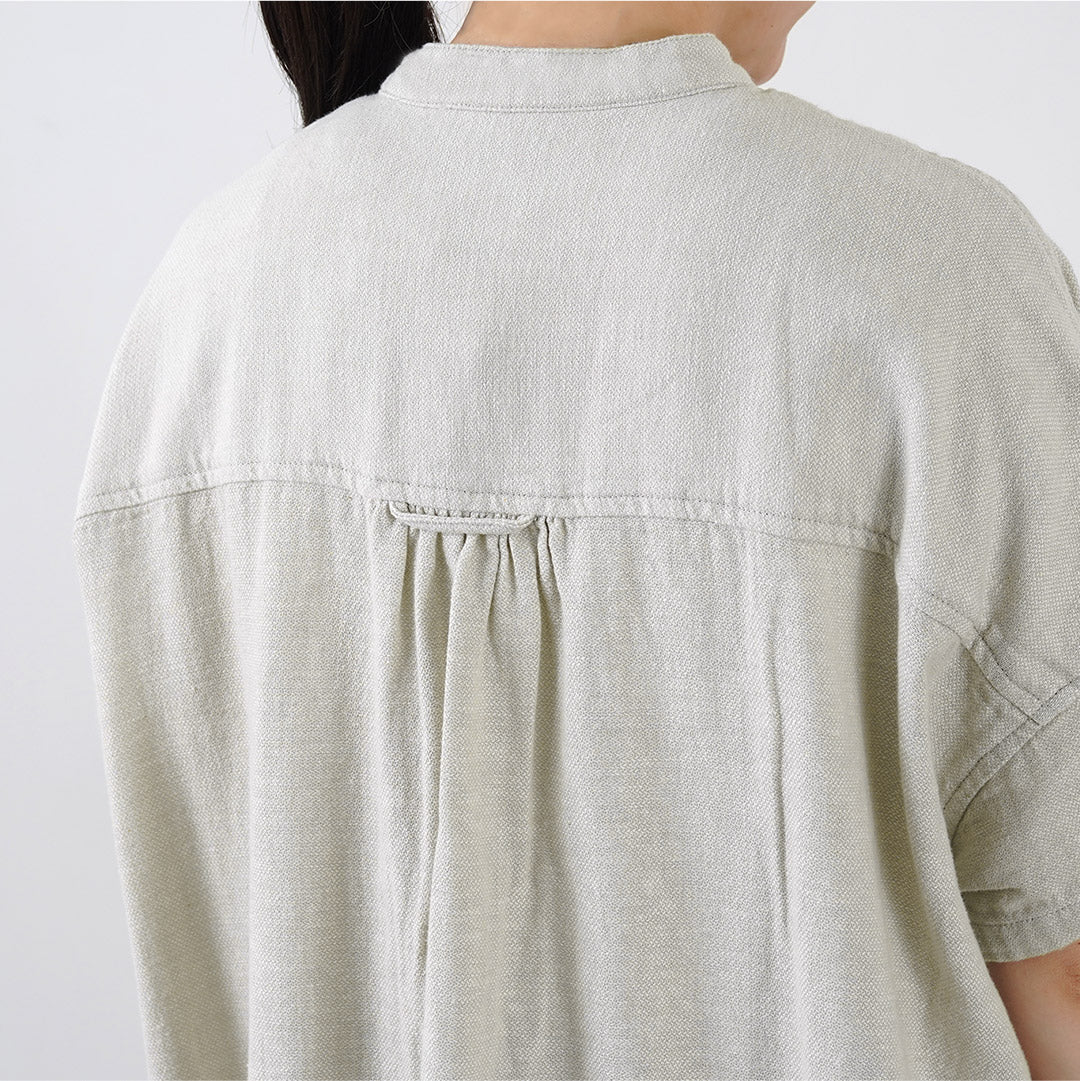 GOHEMP（ゴーヘンプ） カーミング ヘンプコットン ブロークンツイル / ワンピース 半袖 カジュアル 綿 コットン 無地 CALMING OP H/C BROKEN TWILL 母の日