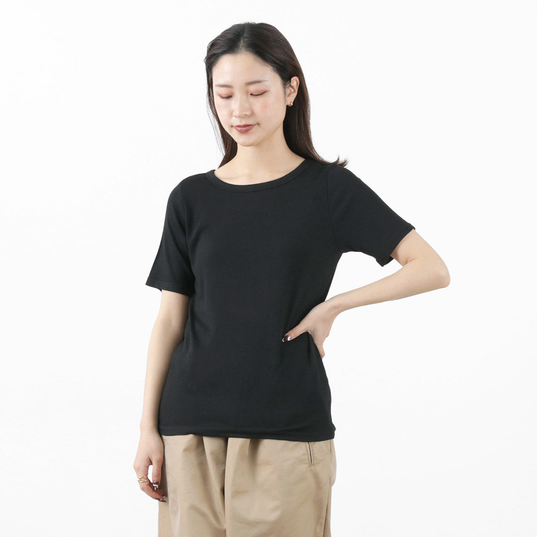 KELEN（ケレン） RICKY ベーシックリブトップス / レディース カットソー Tシャツ 半袖 インナー RICKY Basic Rib Tops