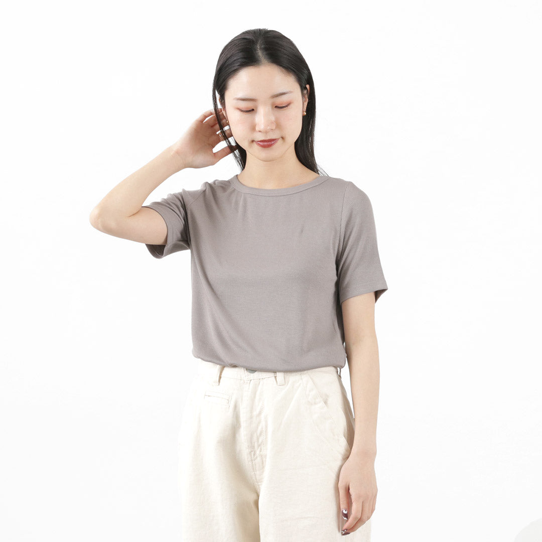 KELEN（ケレン） RICKY ベーシックリブトップス / レディース カットソー Tシャツ 半袖 インナー RICKY Basic Rib Tops