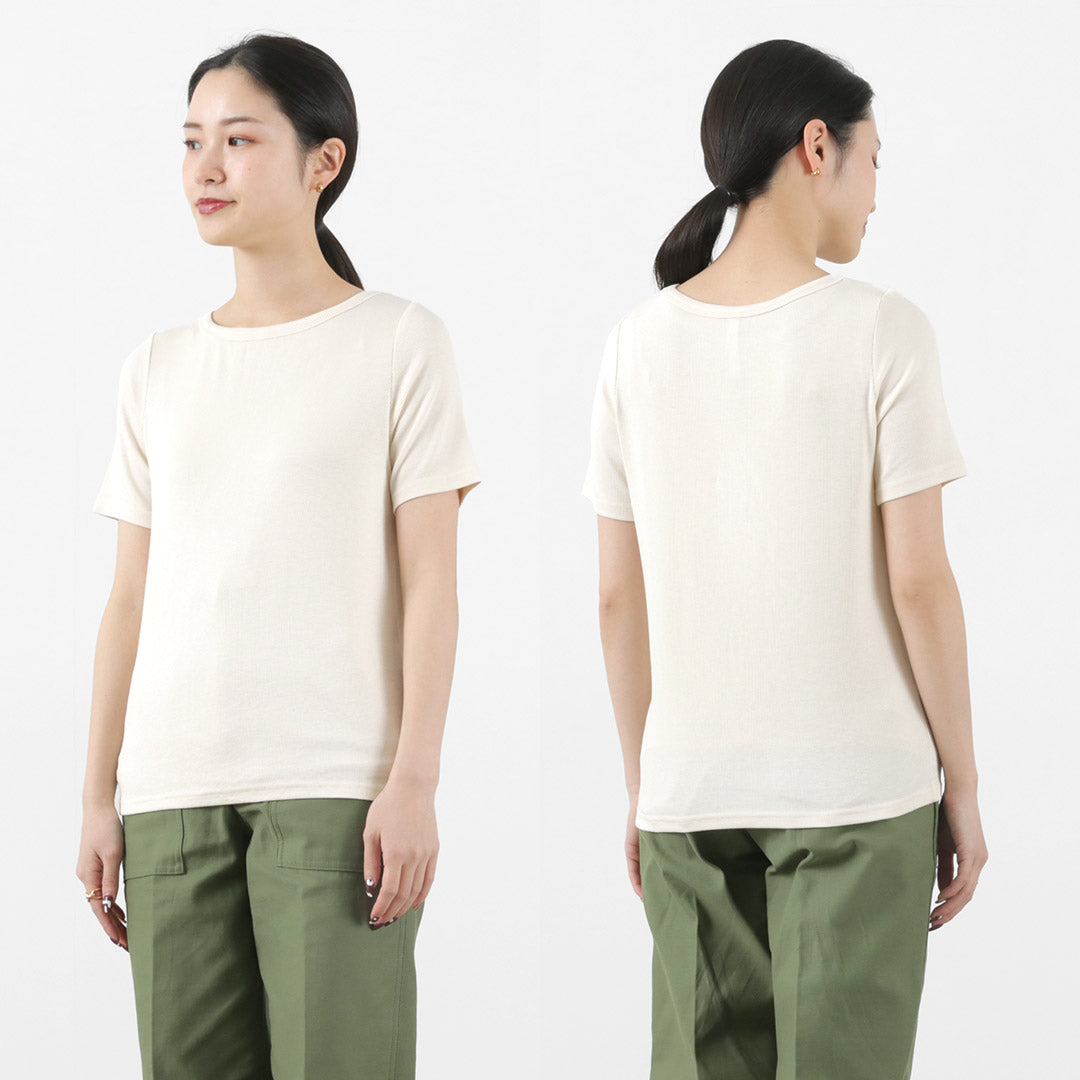 KELEN（ケレン） RICKY ベーシックリブトップス / レディース カットソー Tシャツ 半袖 インナー RICKY Basic Rib Tops