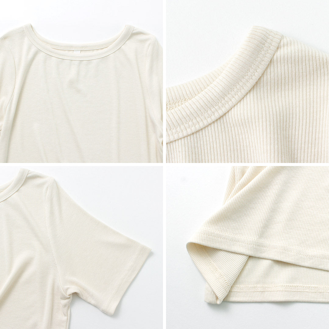 KELEN（ケレン） RICKY ベーシックリブトップス / レディース カットソー Tシャツ 半袖 インナー RICKY Basic Rib Tops